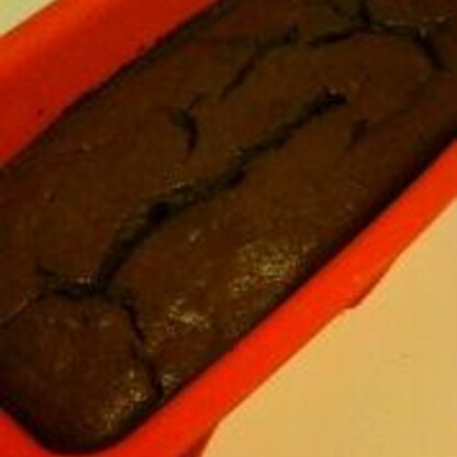 パウンド型でつくりました。すごく簡単!!チョコケーキ食べたくなったらまた作ります！